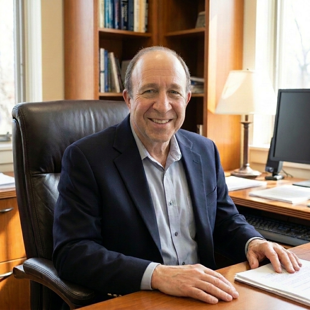 Mark Stein at his desk